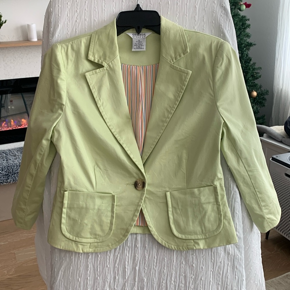 George Stretch Cropped Green Jacket
